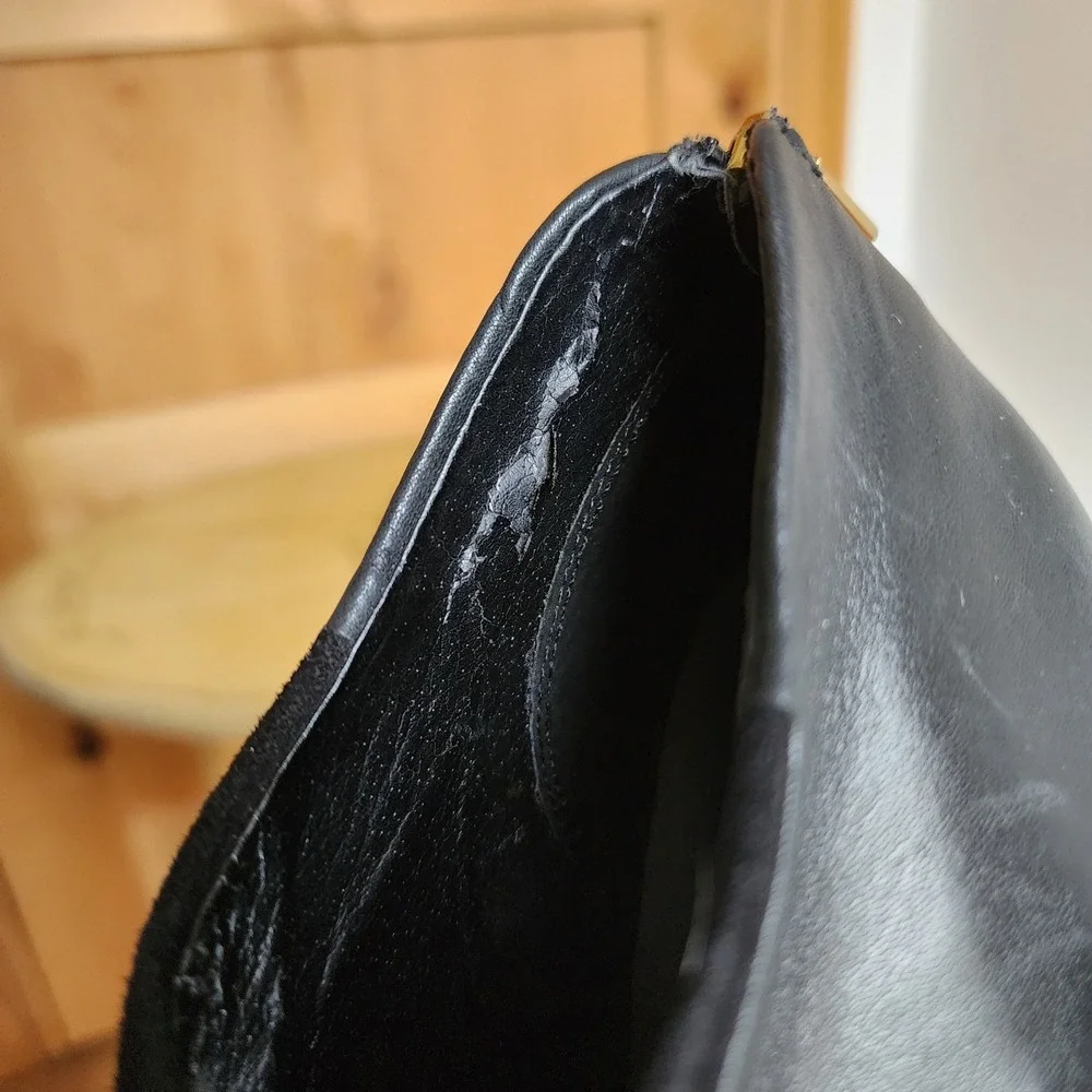 Sam Edelman US 8.5 Black Suede Leather Stiletto Ankle Booties‎ Pointed Toe